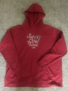 Sun Day Red Graphic Hoodie - Men's Red Pullover